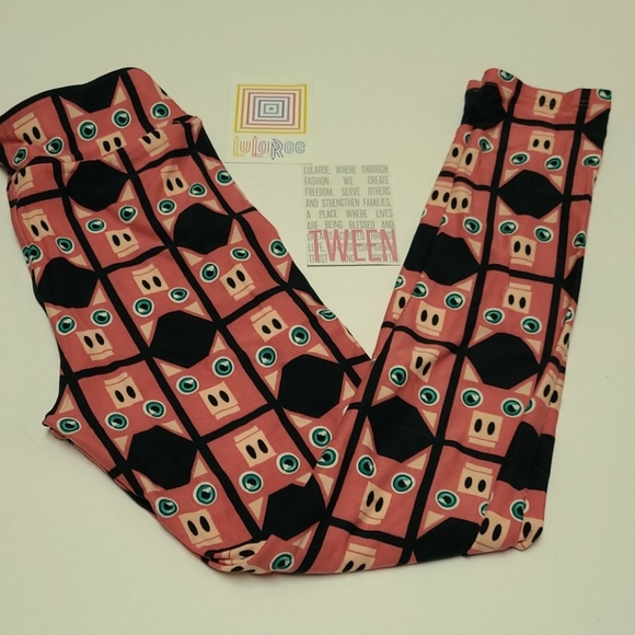 LuLaRoe Pink Pig Leggings Tween - Picture 1 of 6